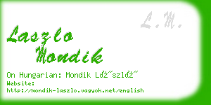 laszlo mondik business card